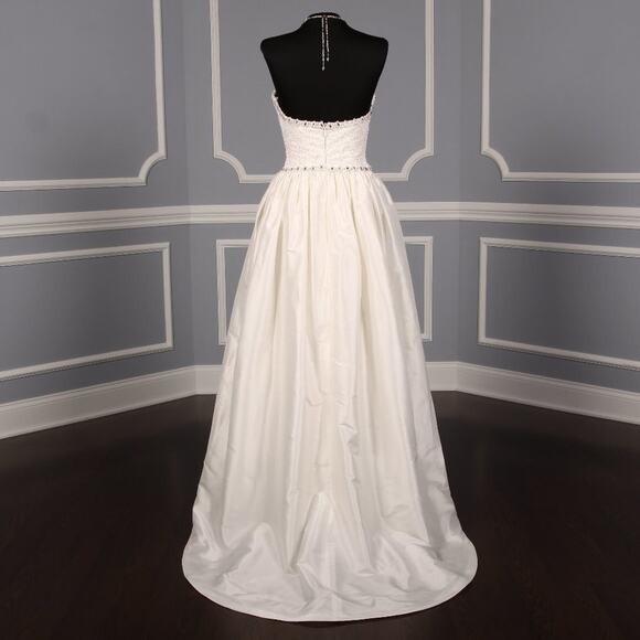 JUSTINA ATELIER Wedding Dress Strapless Silk Bridal Gown Meaghan Ivory Pink 8 - Picture 5 of 11